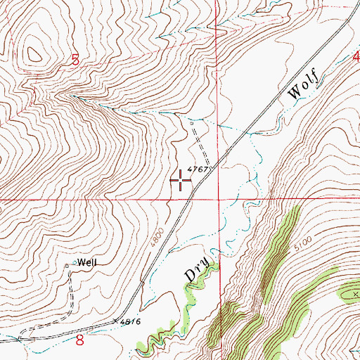 Topographic Map of 15N11E05DD__01 Spring, MT