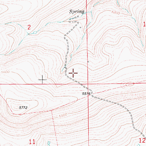 Topographic Map of 15N10E02DD__01 Spring, MT