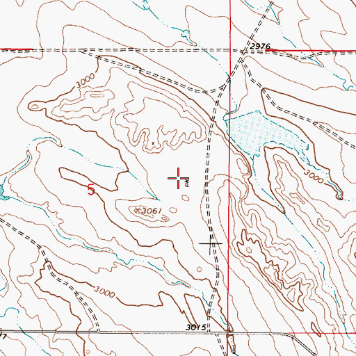 Topographic Map of 15N47E05ADCD01 Well, MT