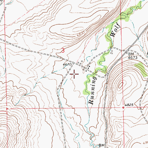 Topographic Map of 15N11E03DB__02 Spring, MT