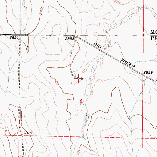 Topographic Map of 15N46E04ACBB01 Well, MT