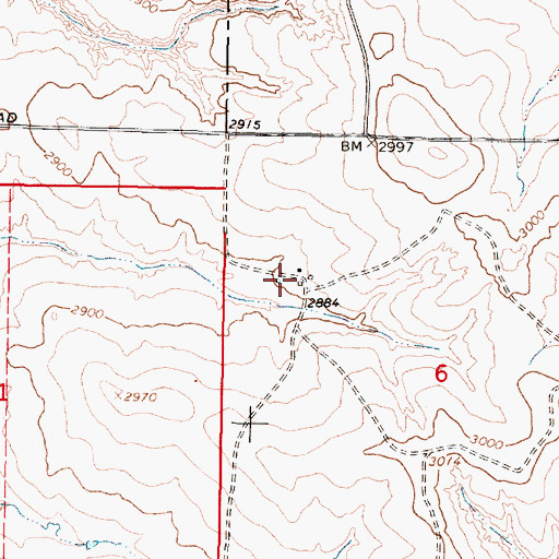 Topographic Map of 15N46E06BCAC01 Well, MT