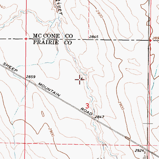 Topographic Map of 15N46E03BDDD01 Well, MT
