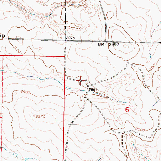 Topographic Map of 15N46E06BCAC02 Well, MT