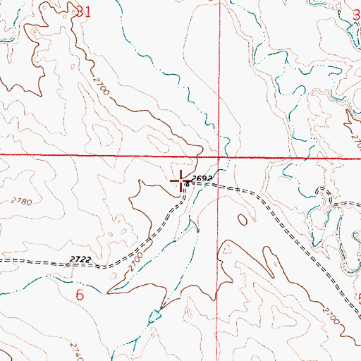 Topographic Map of 15N45E06AAAC01 Well, MT
