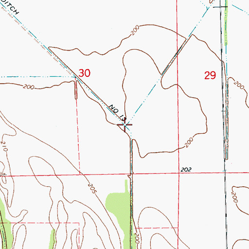 Topographic Map of Ditch Number 13, AR