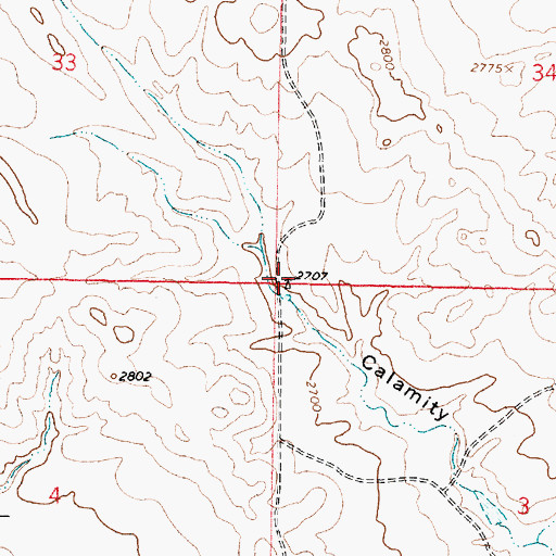 Topographic Map of 16N42E34CCCC01 Well, MT