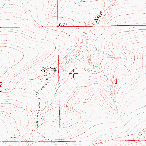 Topographic Map of 15N10E01BC__01 Spring, MT