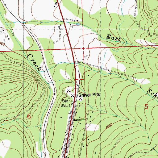 Topographic Map of 15N19W05BBCC01 Well, MT