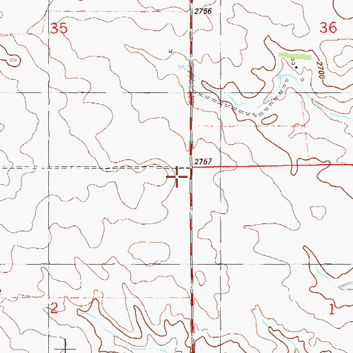 Topographic Map of 15N59E02AAAA01 Well, MT