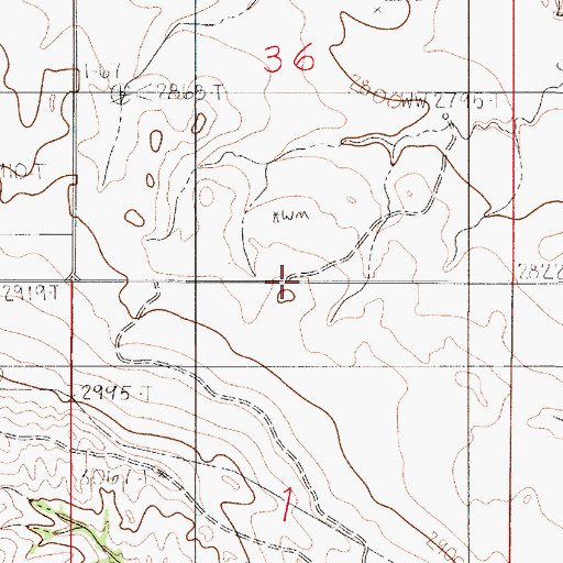 Topographic Map of 16N51E36DCCC01 Well, MT