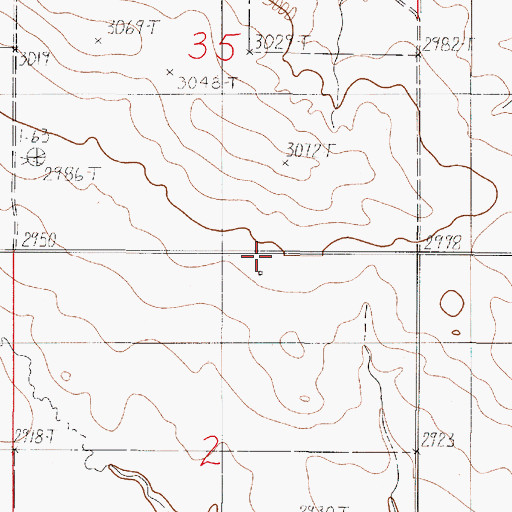 Topographic Map of 15N50E02ABAB01 Well, MT