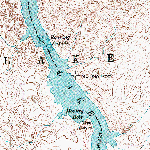 Topographic Map of Monkey Rock, AZ