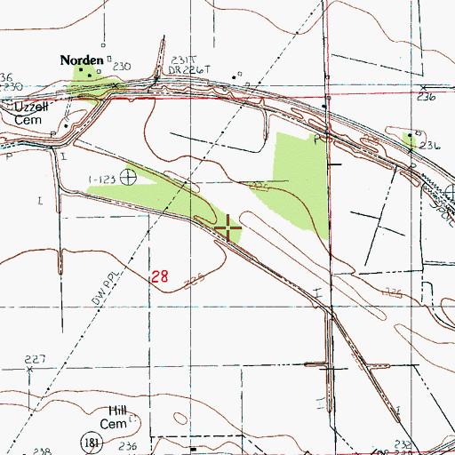 Topographic Map of Ditch Number 13, AR