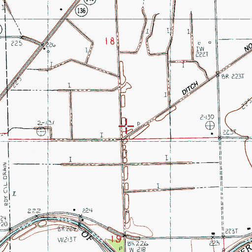 Topographic Map of Ditch Number 13, AR