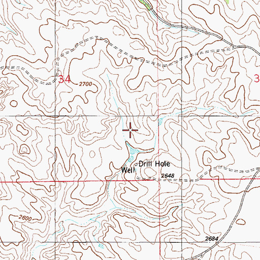 Topographic Map of 16N57E34DDC_01 Well, MT