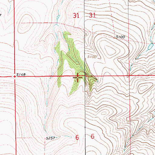 Topographic Map of 16N11E31DC__02 Spring, MT