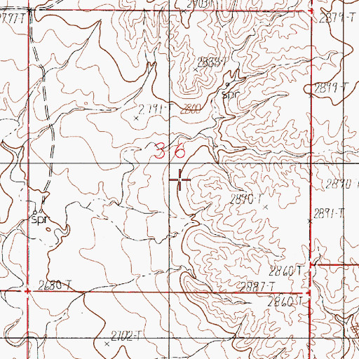 Topographic Map of 16N50E36DDBA01 Well, MT