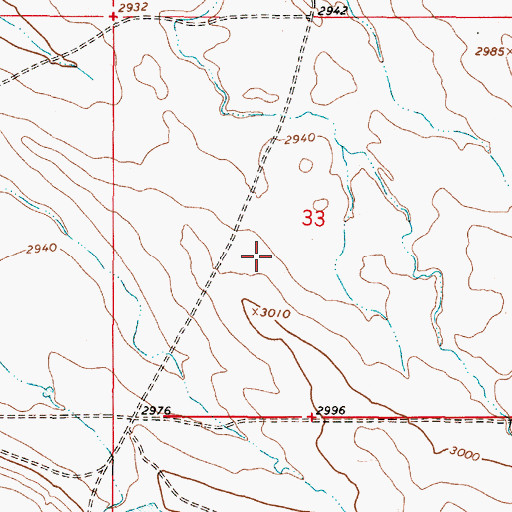 Topographic Map of 16N47E33CAAC01 Well, MT