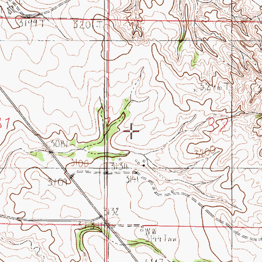 Topographic Map of 16N48E32CBD_01 Well, MT