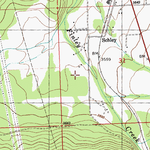 Topographic Map of 16N19W31CBA_01 Well, MT