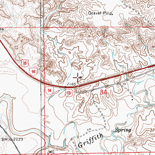 Topographic Map of 16N56E34BDCB01 Well, MT