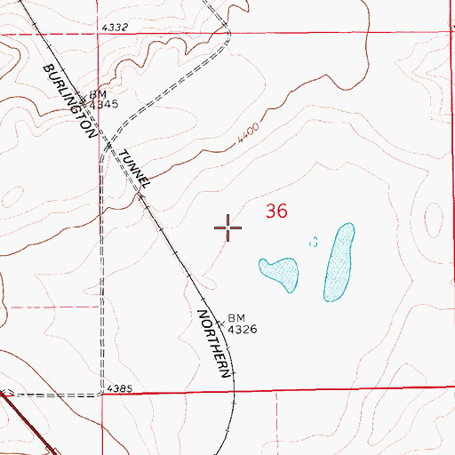 Topographic Map of 16N12E36CAAB01 Well, MT