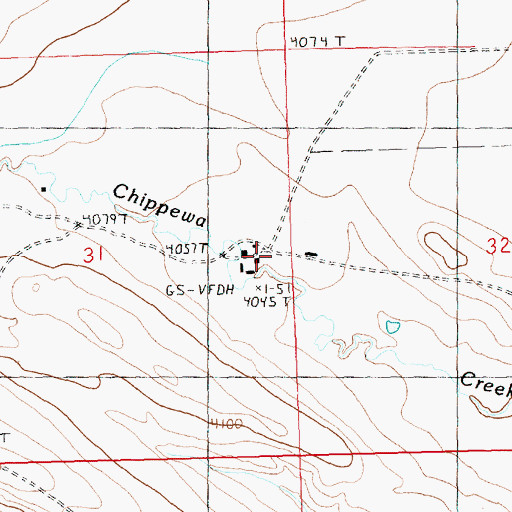 Topographic Map of 16N21E31ADC_01 Well, MT