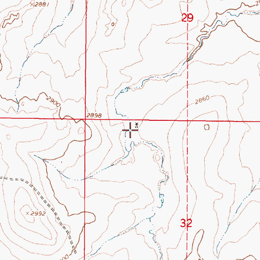 Topographic Map of 16N46E32BBAA01 Well, MT
