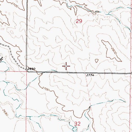Topographic Map of 16N45E29CDDB01 Well, MT