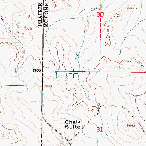 Topographic Map of 16N46E31BABB01 Well, MT