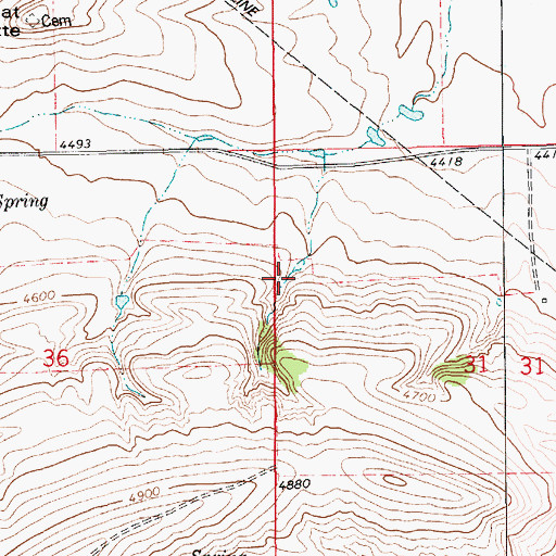 Topographic Map of 16N12E31BB__01 Spring, MT