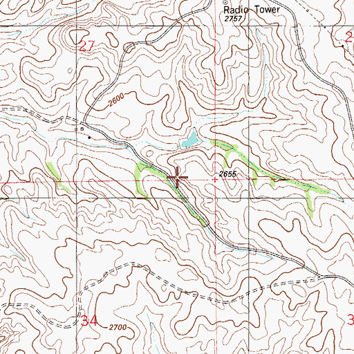 Topographic Map of 16N57E27CDA_01 Well, MT