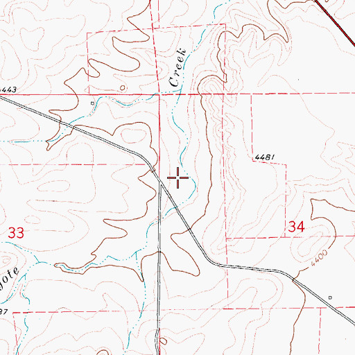 Topographic Map of 16N12E34BCBA01 Well, MT