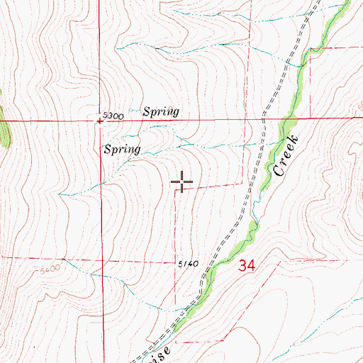 Topographic Map of 16N10E34BA__01 Spring, MT