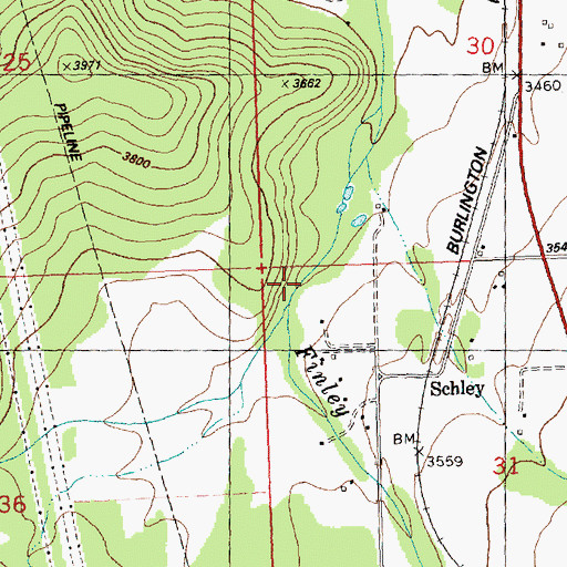 Topographic Map of 16N19W31BBBB01 Well, MT