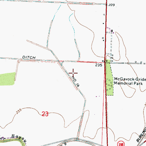 Topographic Map of Ditch Number 14, AR