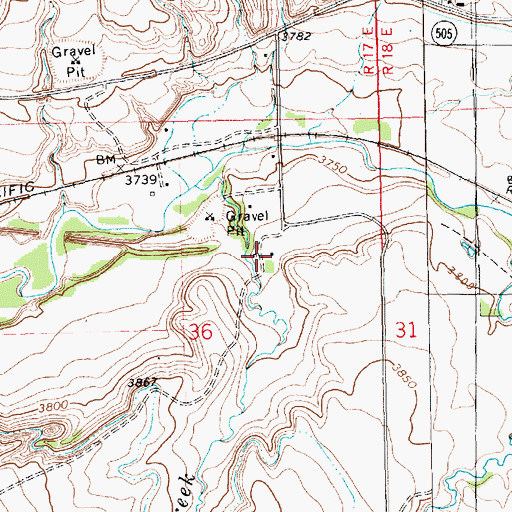 Topographic Map of 16N17E36ACA_01 Well, MT