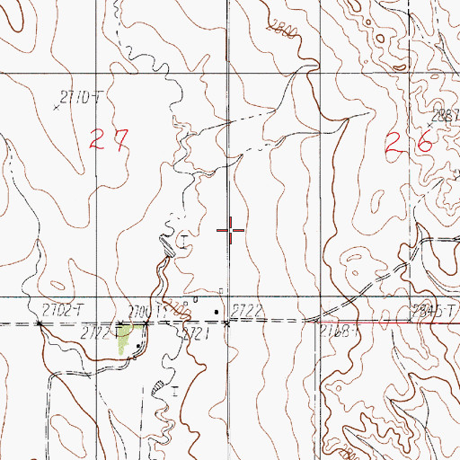 Topographic Map of 16N52E27DDD_01 Well, MT