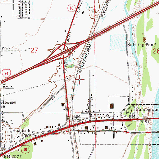 Topographic Map of 16N55E27CAD_01 Well, MT