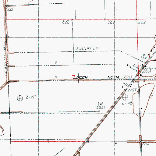 Topographic Map of Ditch Number 14, AR