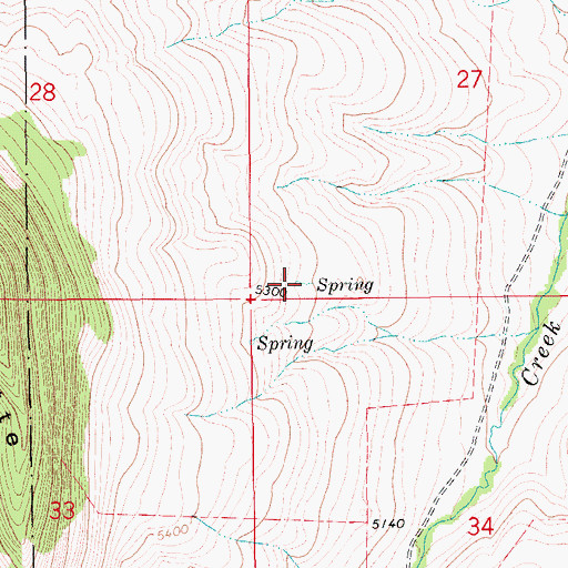 Topographic Map of 16N10E27CC__01 Spring, MT