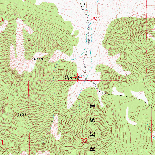 Topographic Map of 16N10E29CD__01 Spring, MT