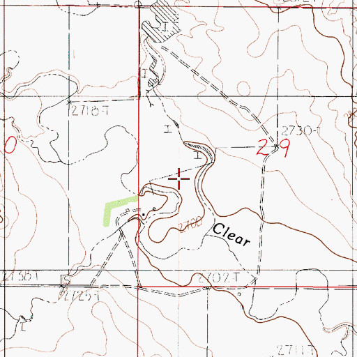 Topographic Map of 16N52E29CBC_01 Well, MT
