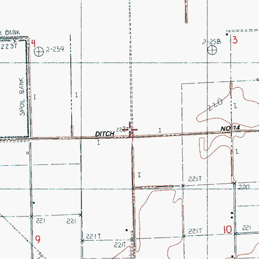 Topographic Map of Ditch Number 14, AR