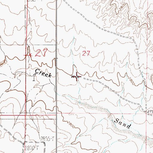 Topographic Map of 16N53E27CADD01 Well, MT