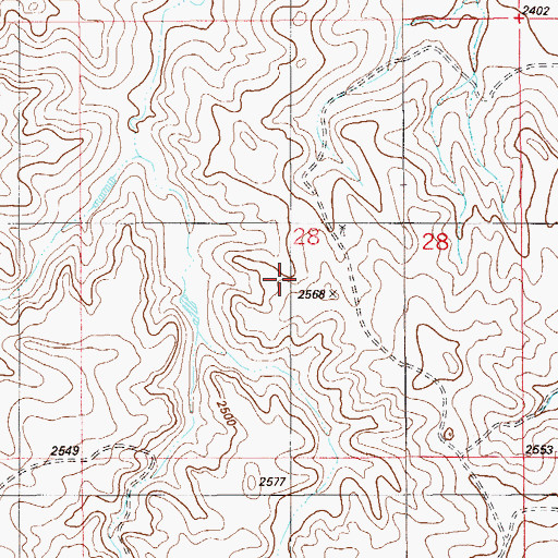 Topographic Map of 16N58E28DB__01 Well, MT