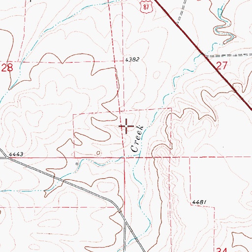 Topographic Map of 16N12E27CB__01 Well, MT