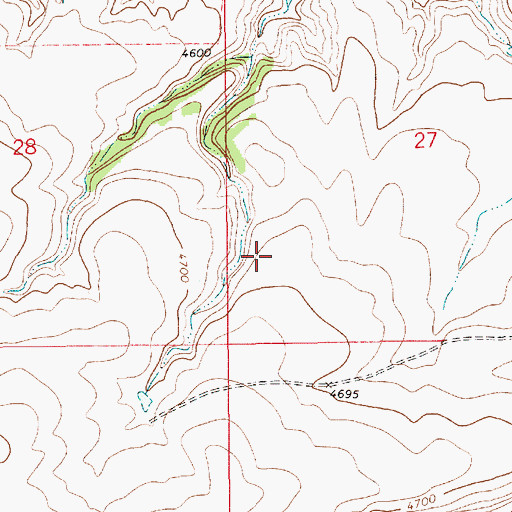 Topographic Map of 16N11E27CB__01 Spring, MT