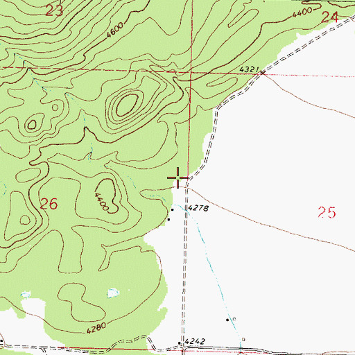 Topographic Map of 16N14W25BCCB01 Well, MT